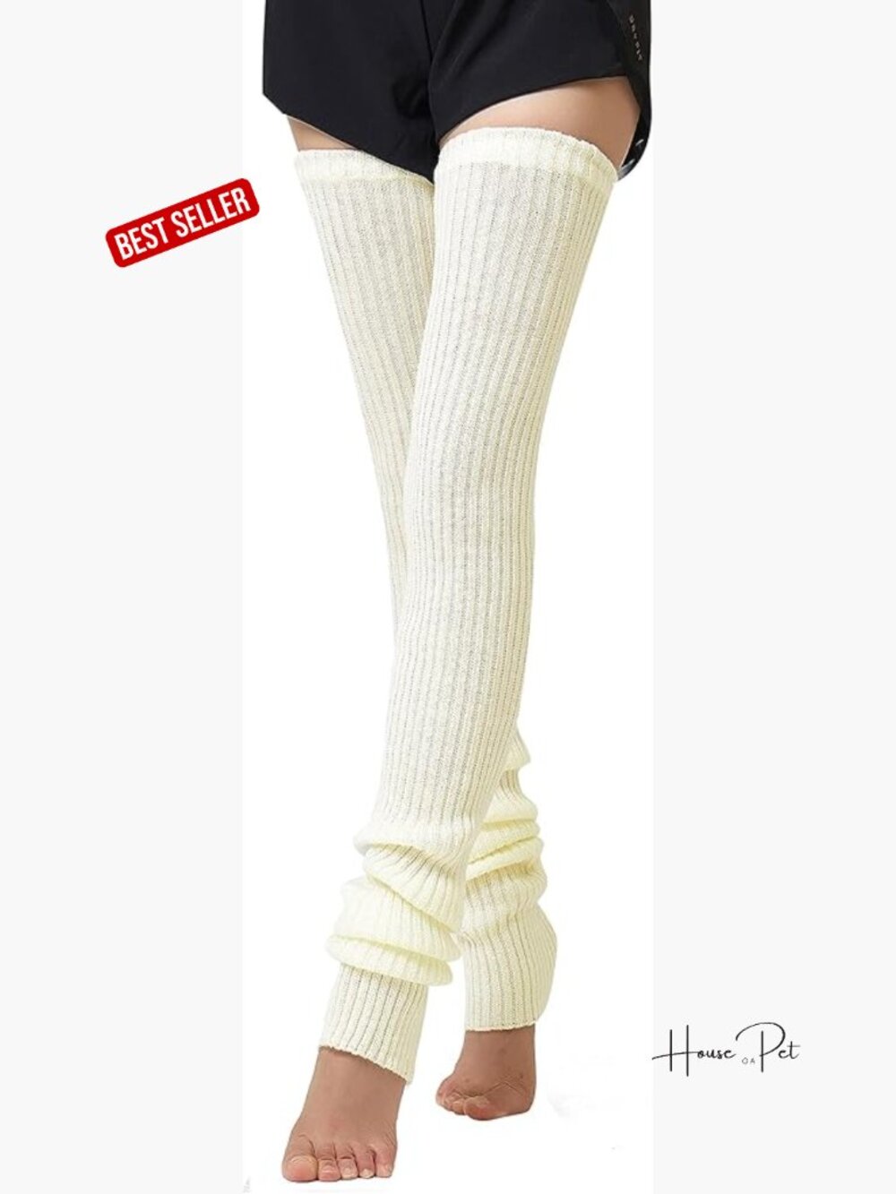 Extra Long Knit Leg Warmers Thigh High Footless Socks for Women Winter Soft